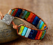 Multi-color Natural Stones '7 Chakra' Bracelet