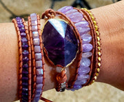 Purple Amethyst Stone Wrap Bracelet