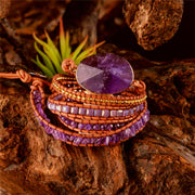 Purple Amethyst Stone Wrap Bracelet