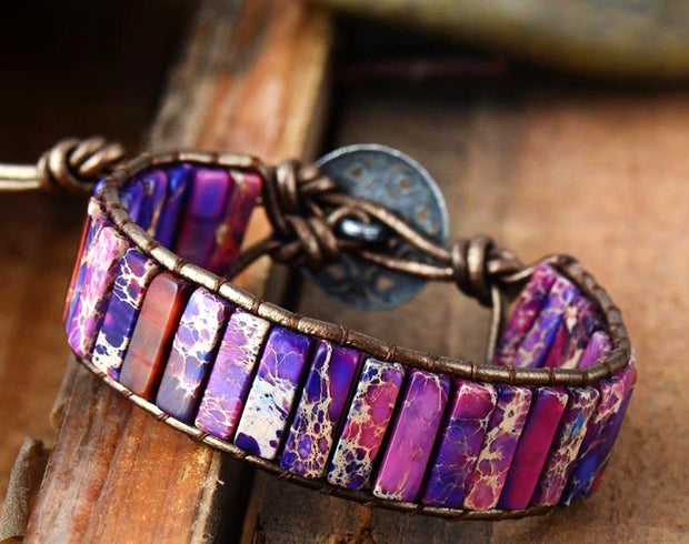 Natural Stone Purple Jasper Bracelet
