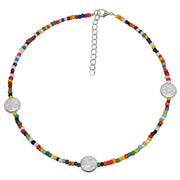 Glass Beads Imitation Disc Pearl Choker