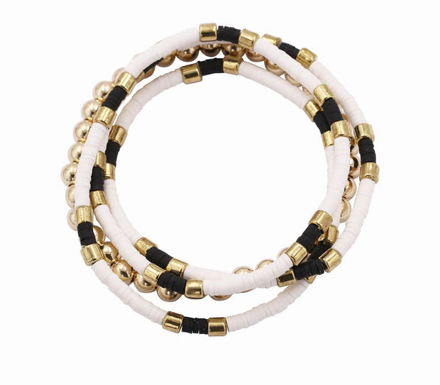 Multi-color Gold Bead Wrap Bracelet