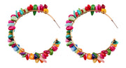 Bohemian Colorful Irregular Bead Hoop Earrings