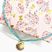 Turquoise Bead Photo Pendant Necklace