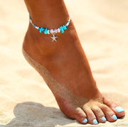Bohemian Style Crystal Starfish Charm Beach Anklet